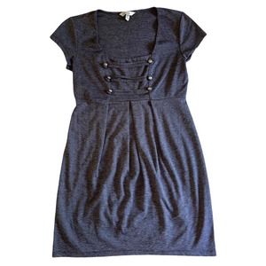 Speechless Grey Top Button Cocktail Dress Sz M